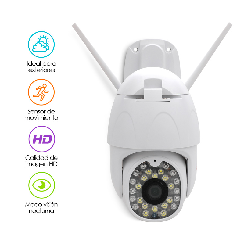 Cámara de Seguridad para Exterior WiFi HD Visión Nocturna Redlemon