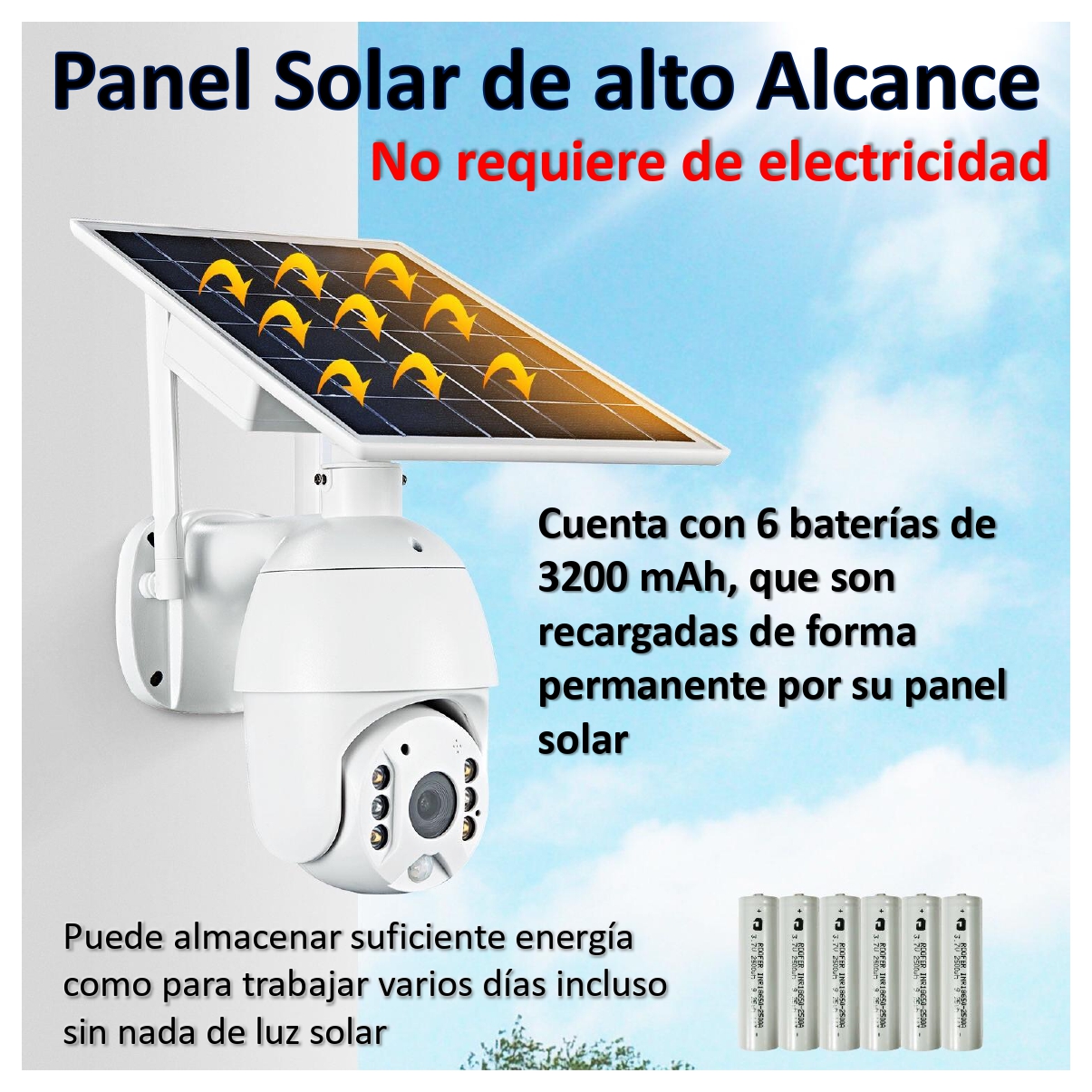 Cámara de seguridad Solar 4G Cavisec Vision Nocturna Full HD 1080p PTZ Impermeable Inalámbrica