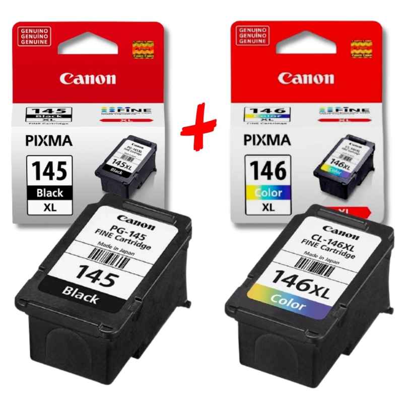 Cartucho canon 146 Cartuchos Tinta Canon 145 XL Negro 146XL Color Para Impresora TS3110 y MG2510