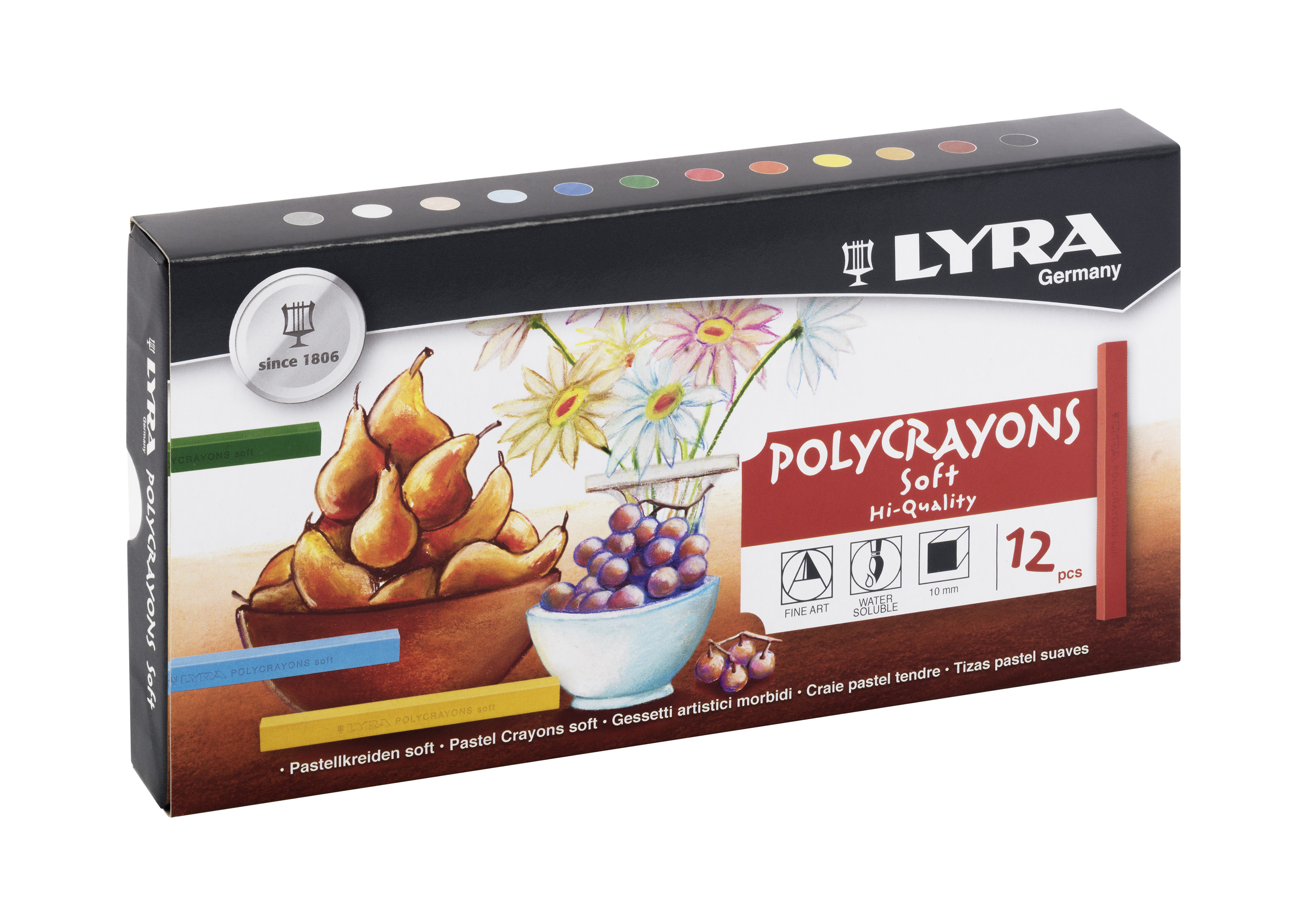 Estuche 24 tizas pastel Lyra Polycrayons soft