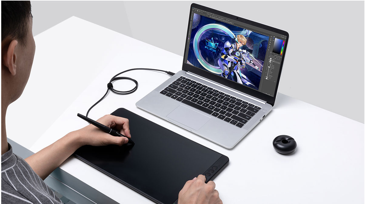 Tableta Gráfica Monitor Huion Kamvas 13 Diseño Dibujo Verde