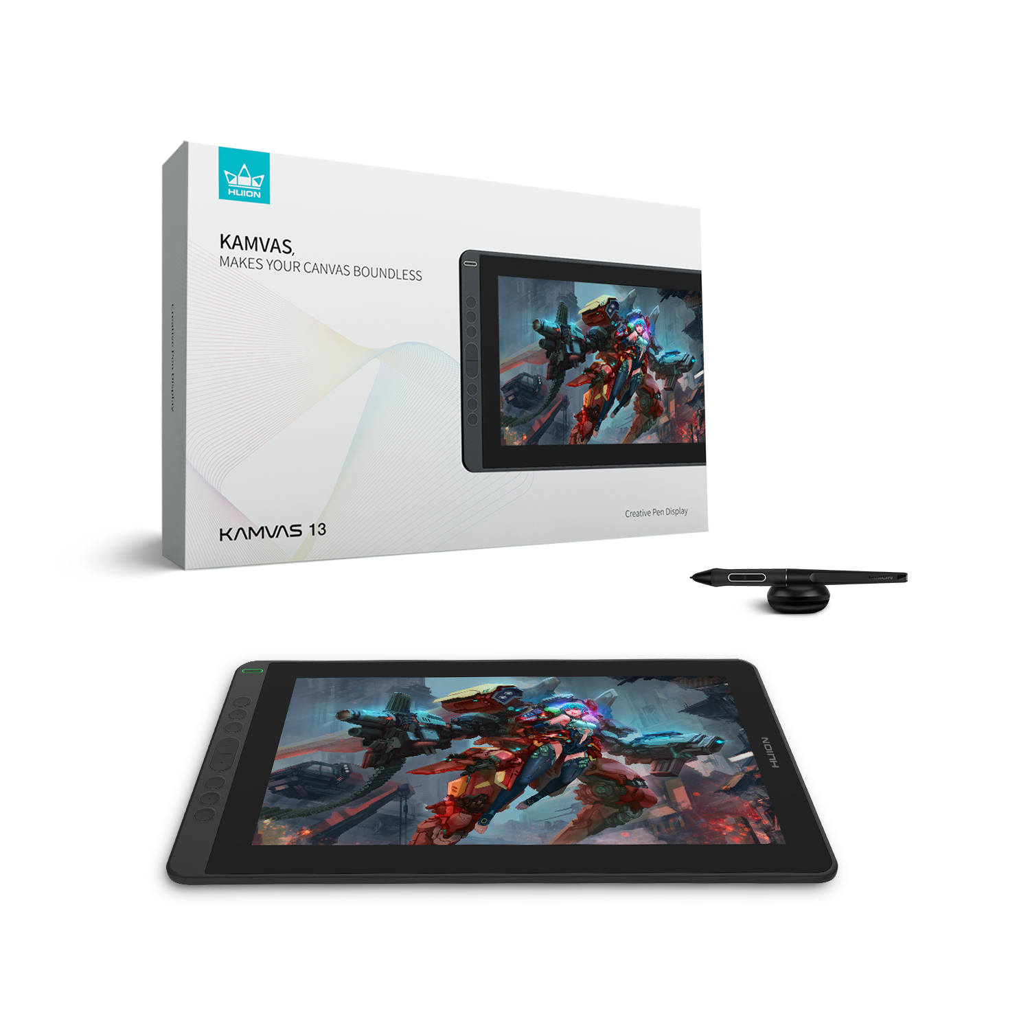 Tableta Gráfica Monitor Huion Kamvas 13 Diseño Dibujo Verde