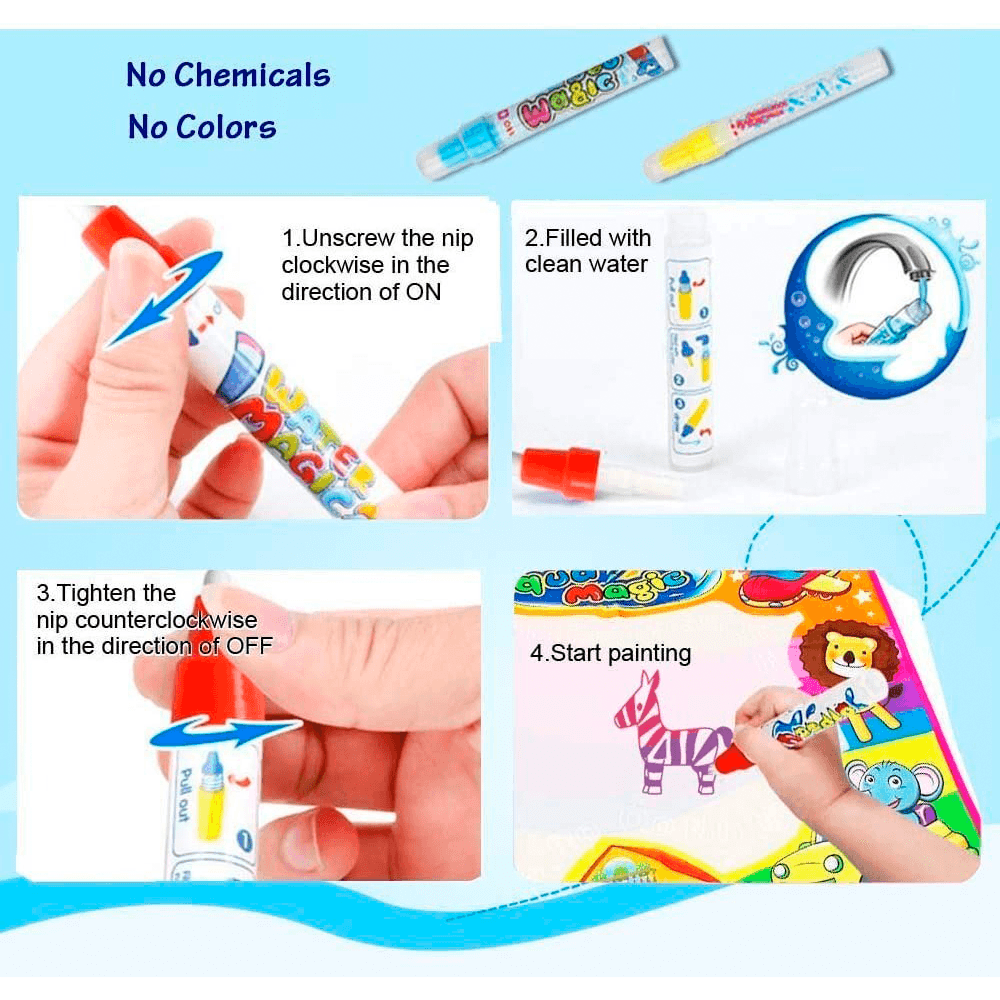 Tapete Para Dibujo Agua Magica Doodle Pizarra Dibujo 80x60cm