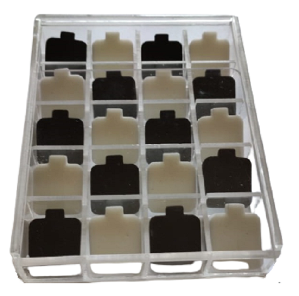 Caja de Acrilico de 20 divisiones para aretes  + manta chica de tela para anillos