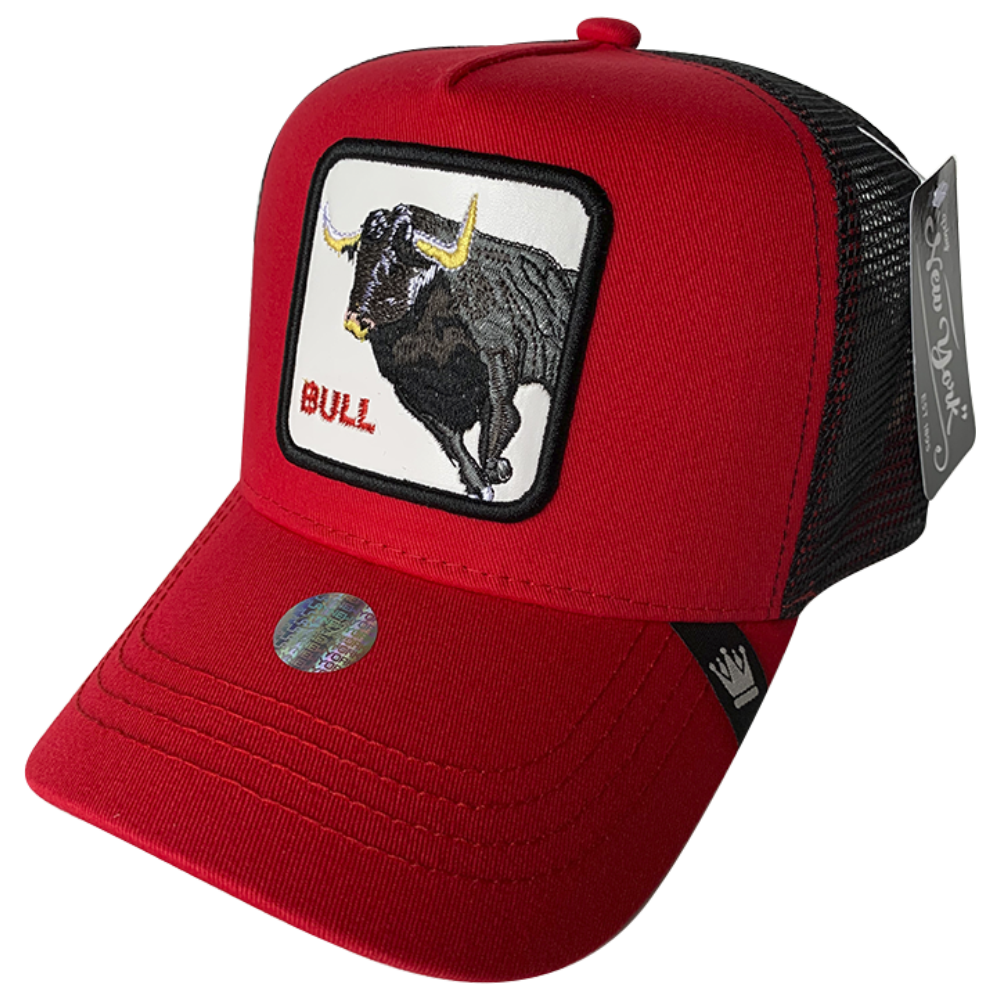 Gorra Trucker Algodón Play New York Parche de Animales BULL