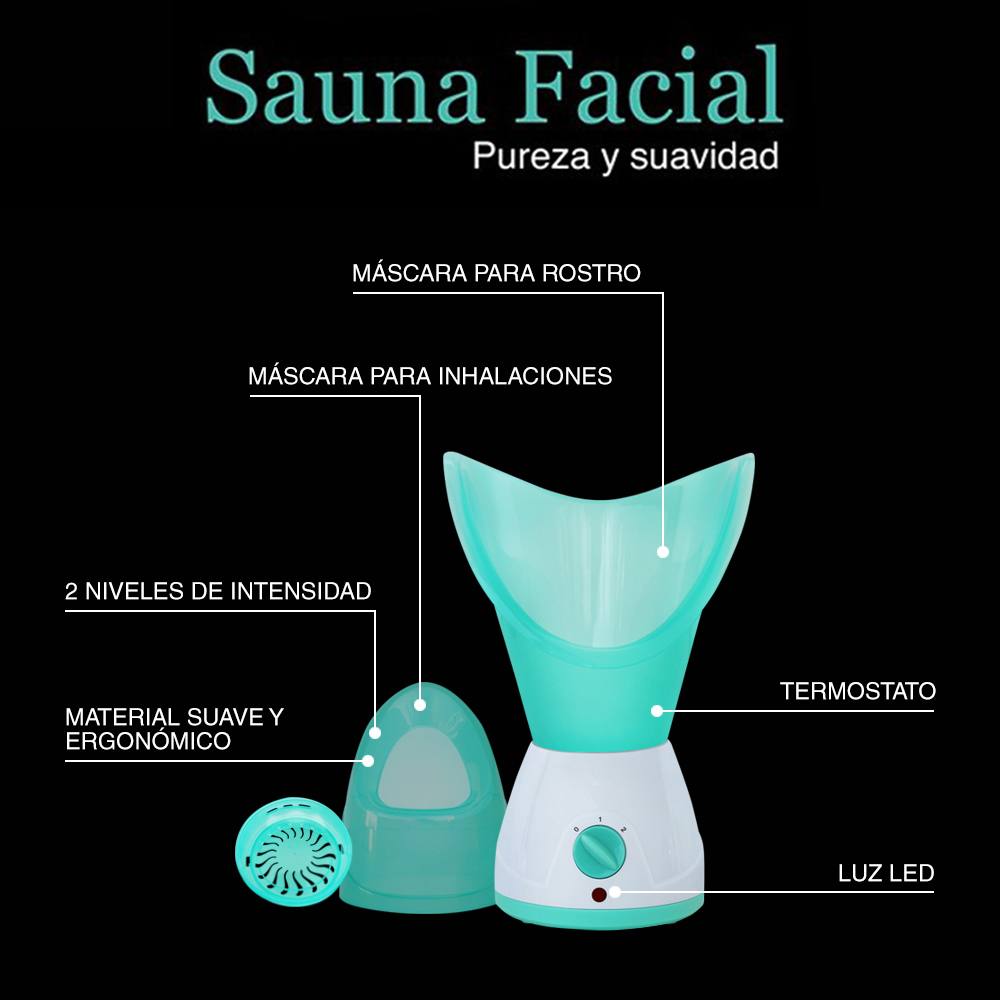 Vaporizador Sauna Facial  + Máscara Led de Rejuvenecimiento Lo Necesito