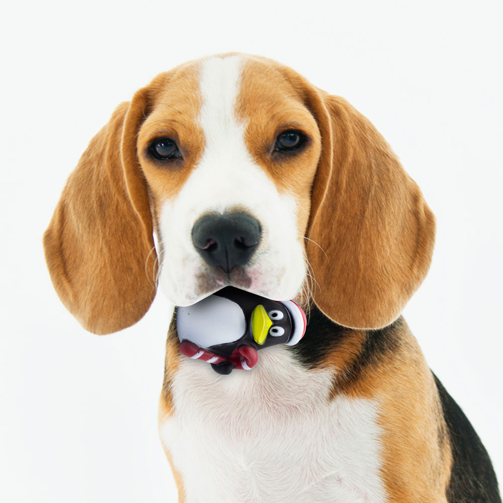 Juguete Chillon Pinguino Navideño De Plástico Para Mascotas Perro