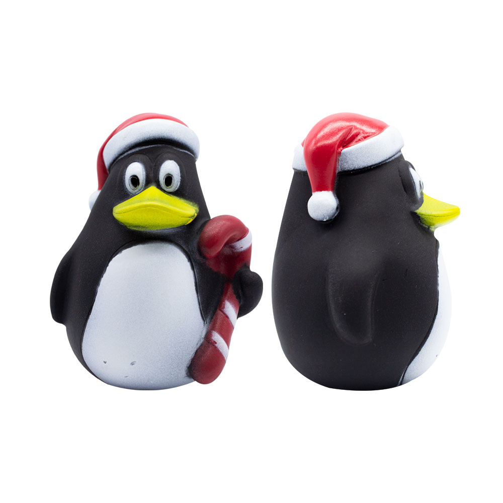 Juguete Chillon Pinguino Navideño De Plástico Para Mascotas Perro