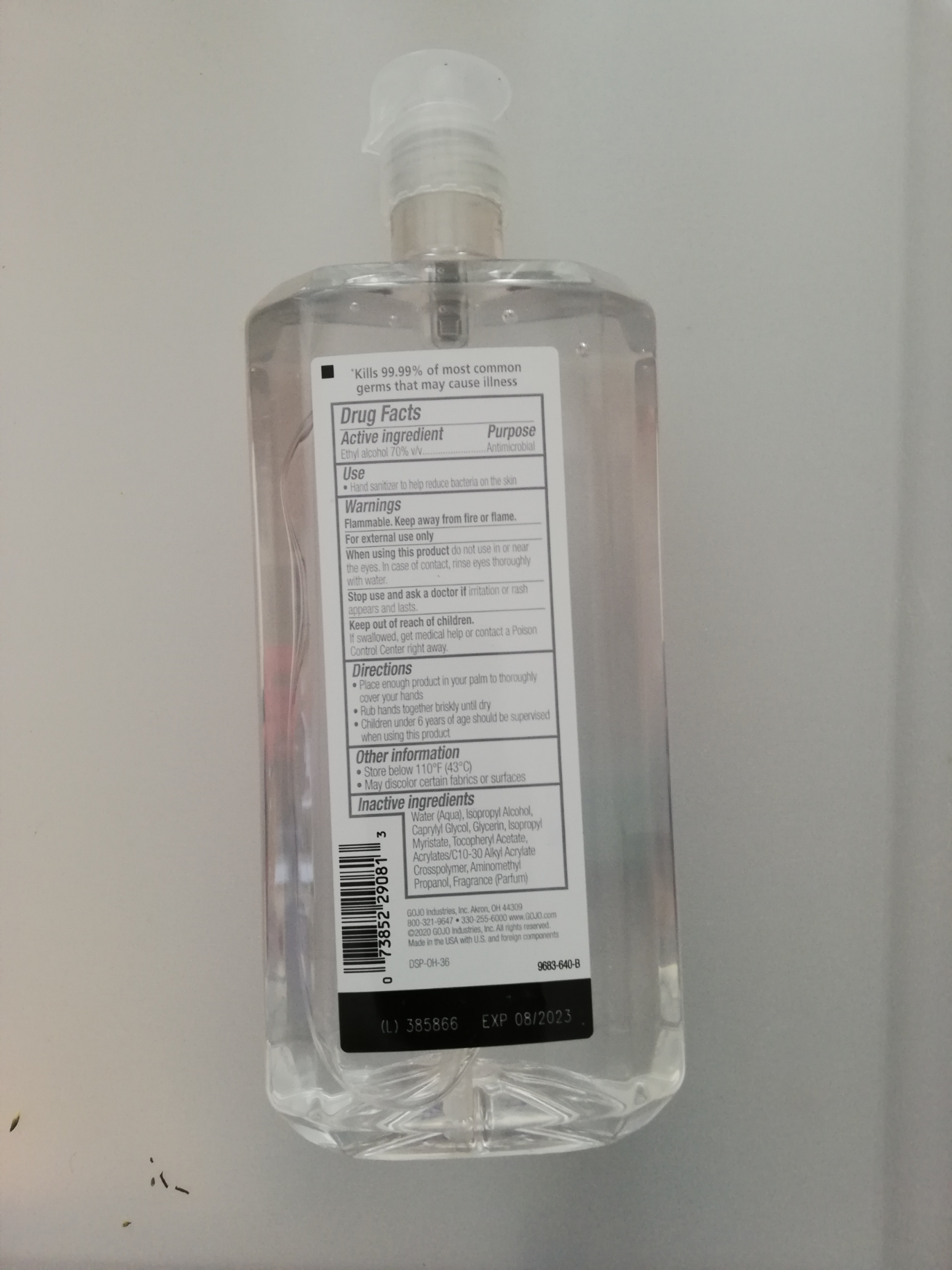 Purell Advanced 1 Lt (el Gel Desinfectante #1 En Usa)