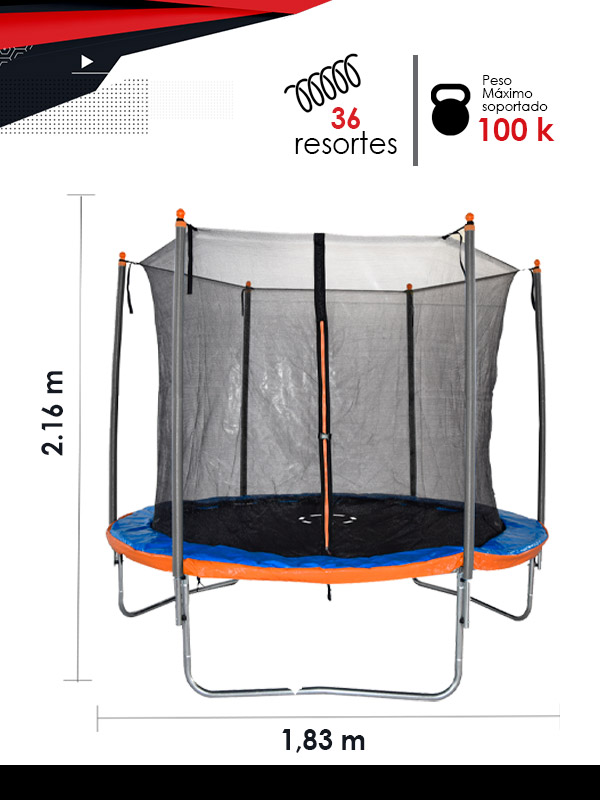 Trampolín Brincolin 6 Pies Reforzado/ Seguridad Máxima
