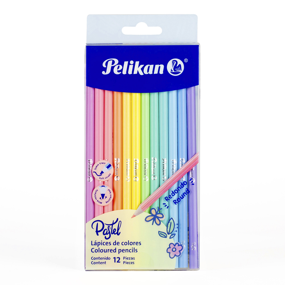 Lápices de Colores Pastel Pelikan con 12 piezas