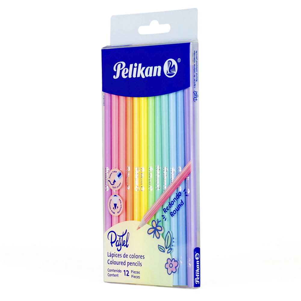 Lápices de Colores Pastel Pelikan con 12 piezas