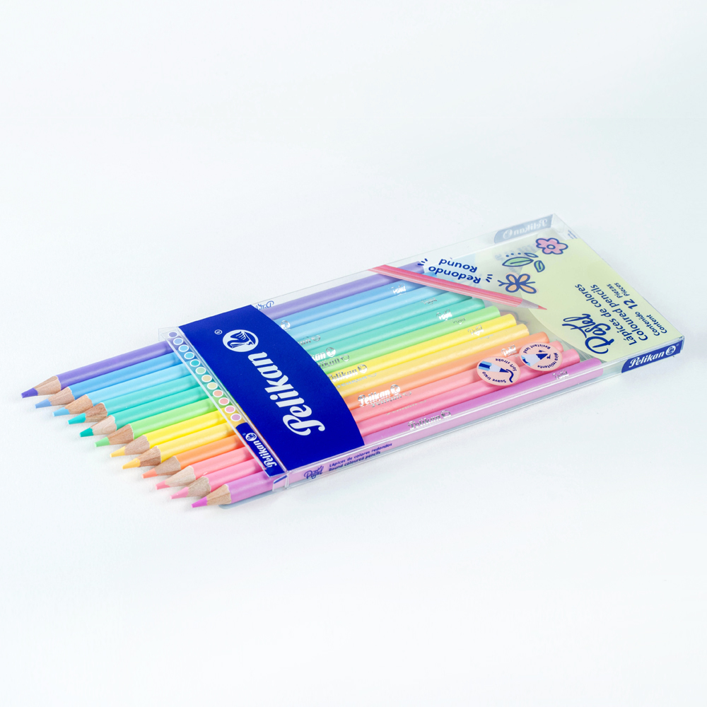 Lápices de Colores Pastel Pelikan con 12 piezas