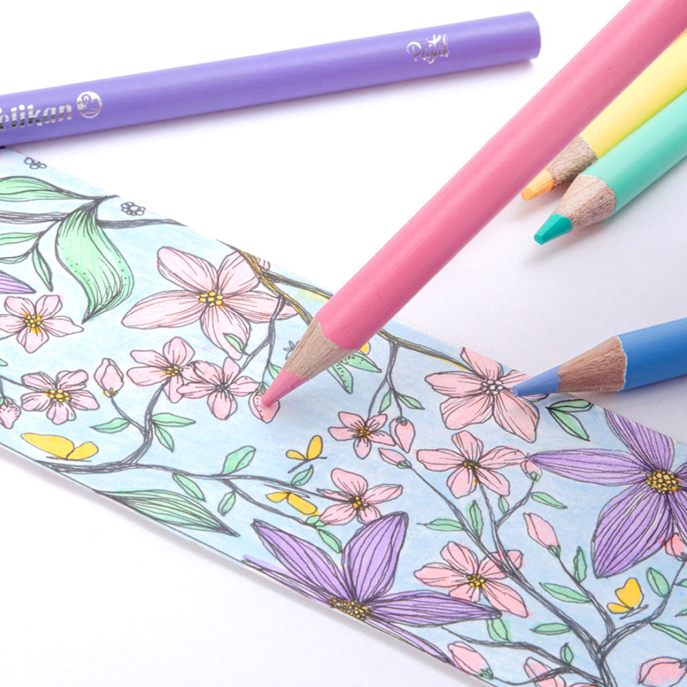 Lápices de Colores Pastel Pelikan con 12 piezas