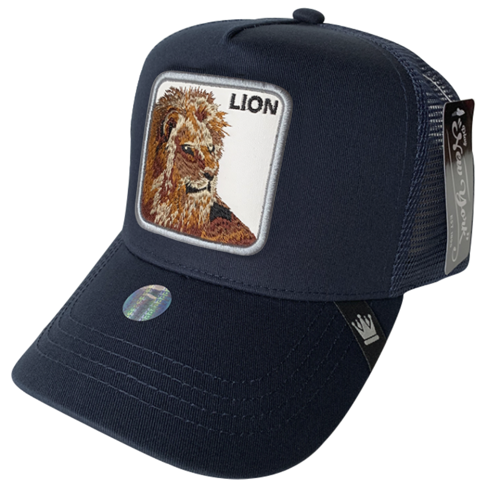 Gorra Trucker Algodón Play New York Parche de Animales LION
