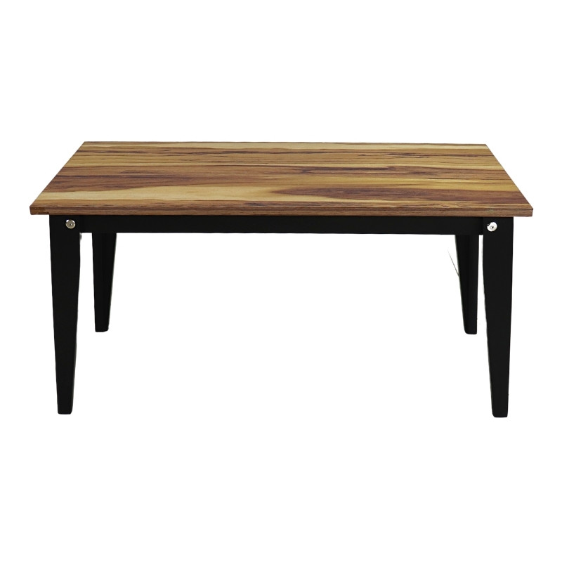 Mesa de Centro Norval Muebles Canada Chapa de Melamina tipo Parota con patas altas Negras