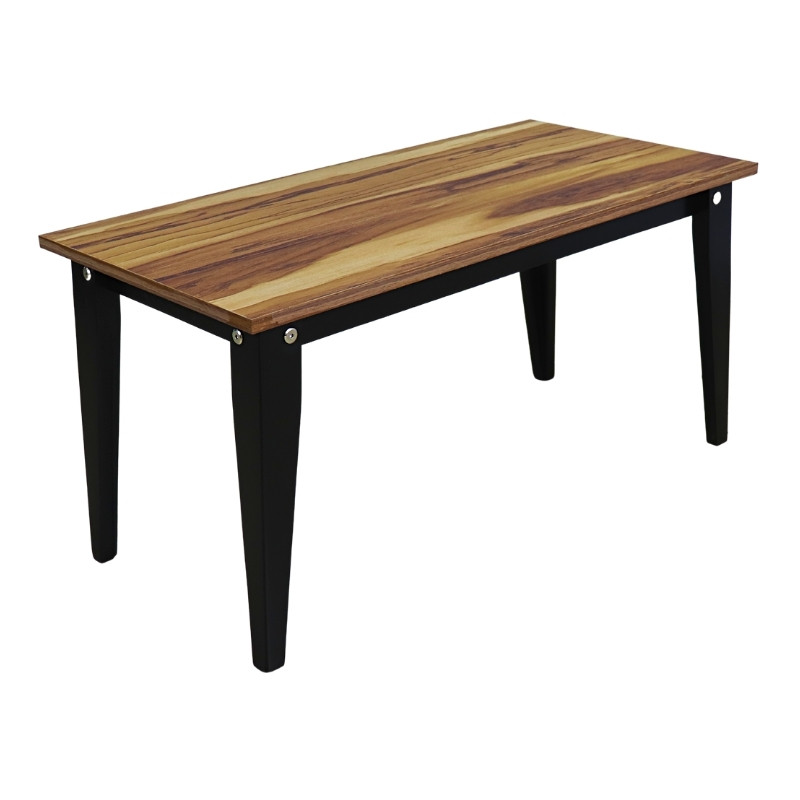 Mesa de Centro Norval Muebles Canada Chapa de Melamina tipo Parota con patas altas Negras