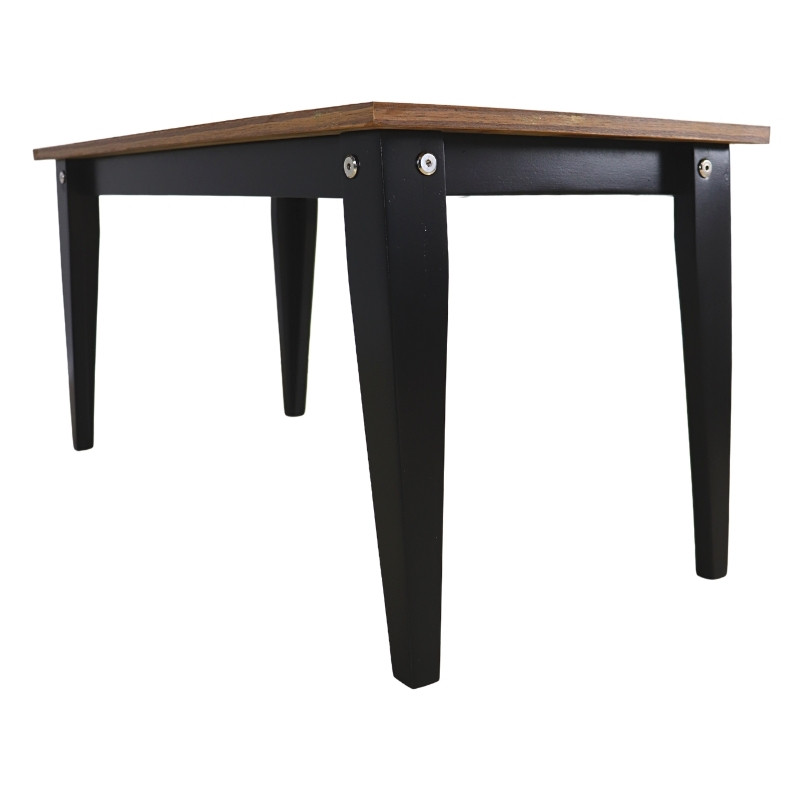 Mesa de Centro Norval Muebles Canada Chapa de Melamina tipo Parota con patas altas Negras