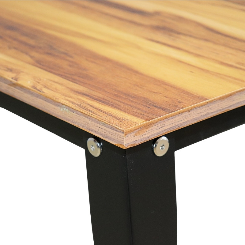 Mesa de Centro Norval Muebles Canada Chapa de Melamina tipo Parota con patas altas Negras