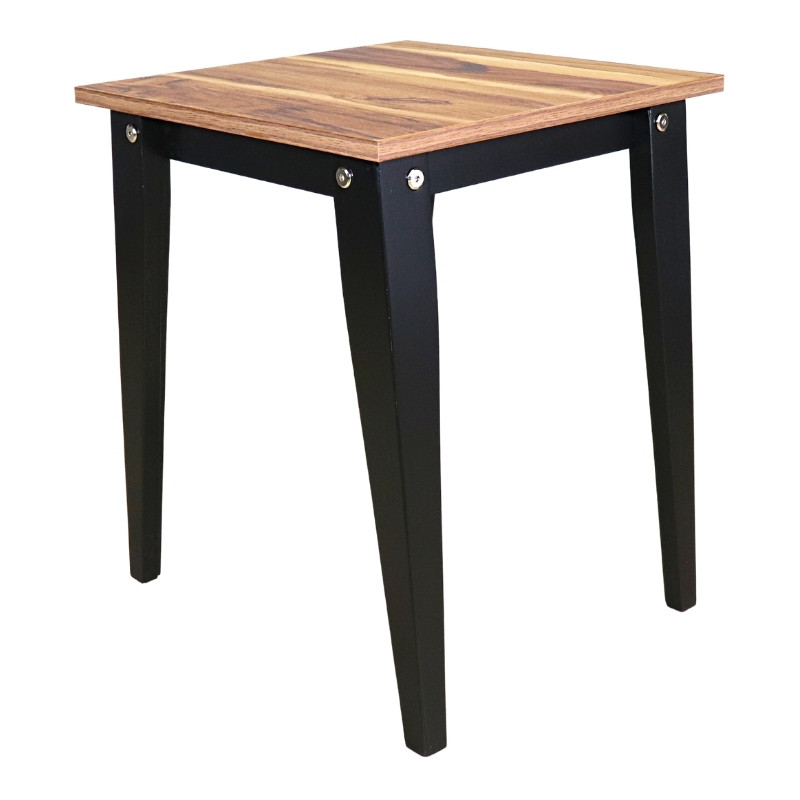 Mesa Lateral NORVAL Muebles Canada Modernas Patas Altas en Negro y Chapa de Melamina tipo Parota
