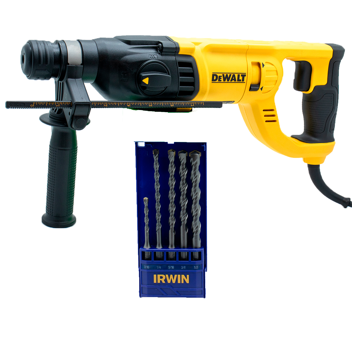 Rotomartillo Dewalt Sds PLUS D25260k-b3 + Juego De 5 Brocas SDS Plus Irwin