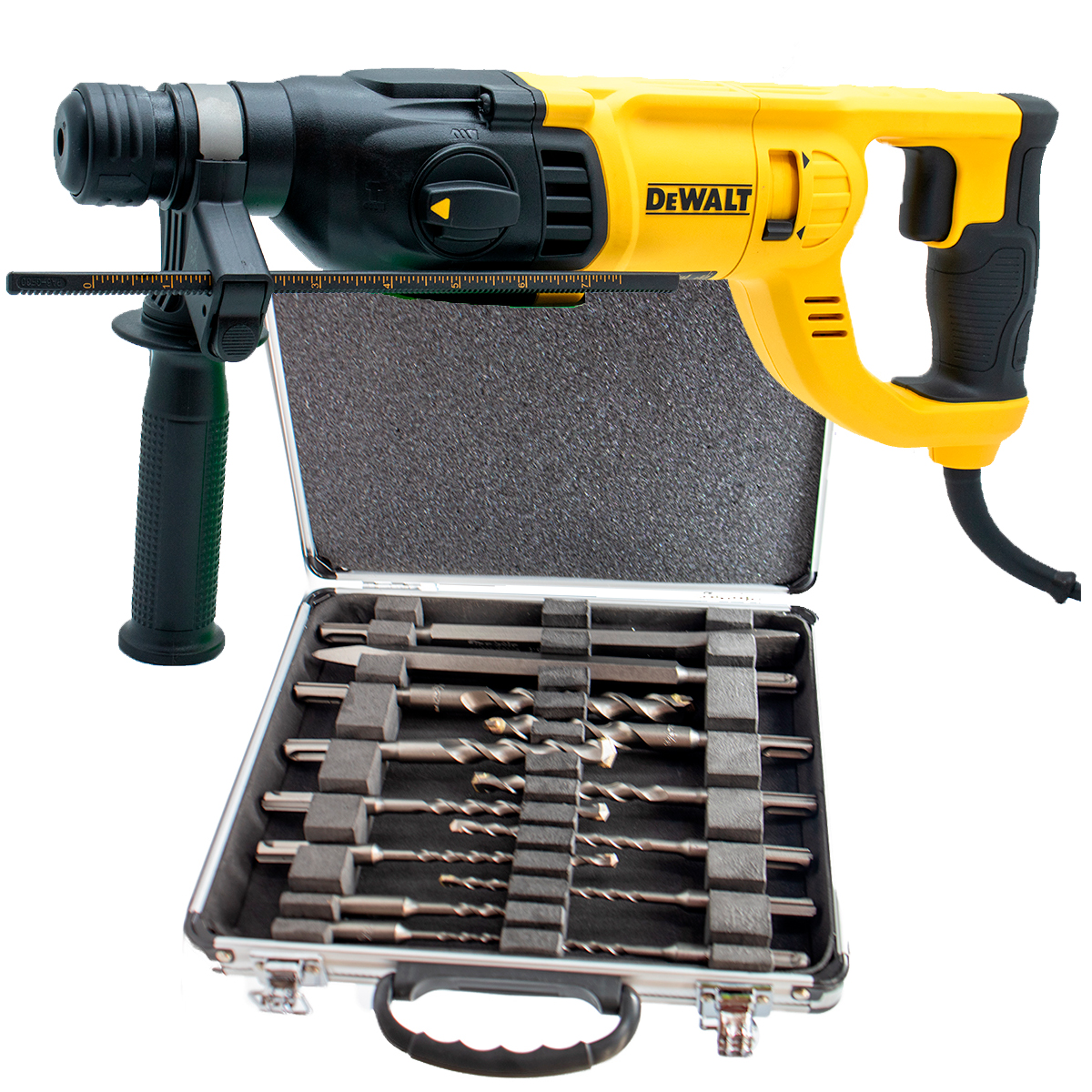 Rotomartillo Sds Plus 800w Dewalt D25260k-b3 + Juego de Brocas y Cinceles Sds Plus MAKITA D-31734 CON 13 PIEZAS
