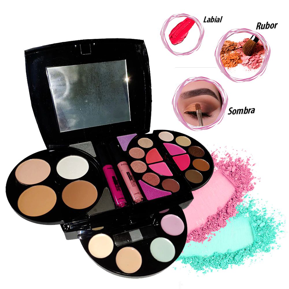 Maquillaje Completo Set de Estuche de Sombras Todo En Uno Rubor Compacto Labial