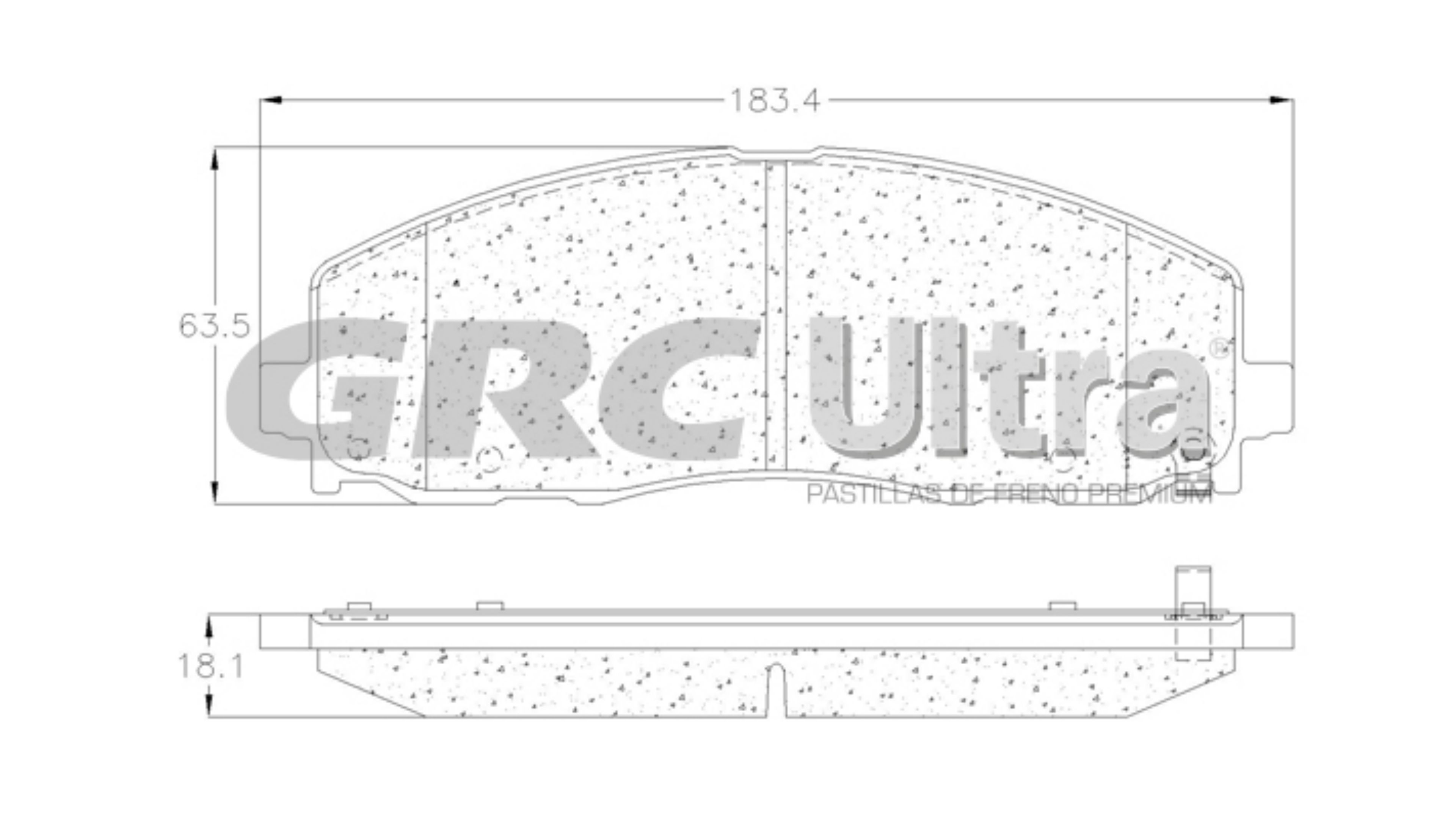 Balatas Delanteras Grc Ultra para Chrysler Town & Country 2008 2009 2010 2011 2021 2013 2014 2015 2016 