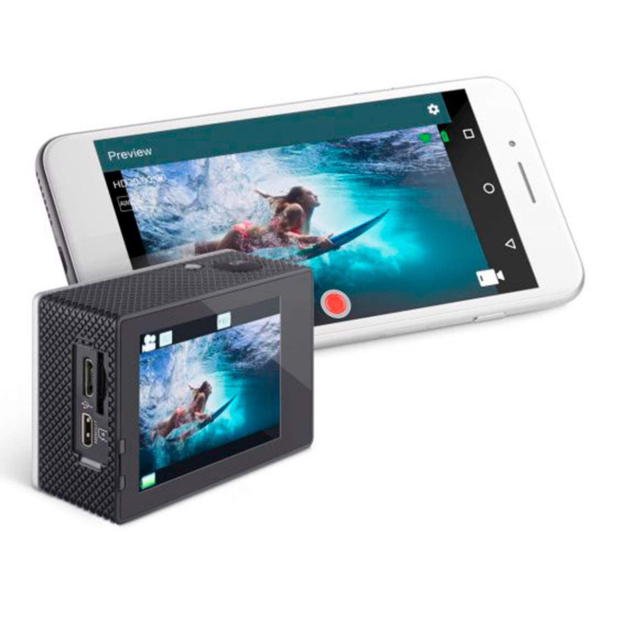 Cámara deportiva sumergible STEREN CAM-500 Vincúlala por Wi-Fi a tu celular