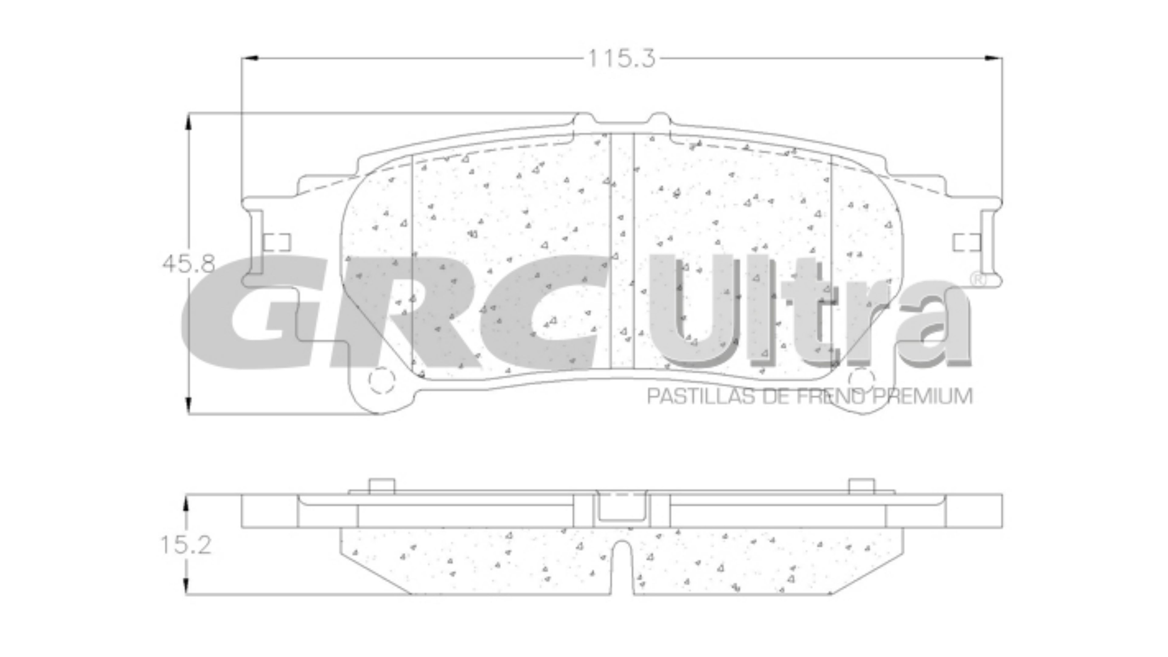 Balatas Traseras GRC Ultra para Toyota Sienna 2011 2012 2013 2014 2015 2016 2017 2018 2019 2020 