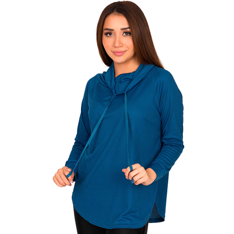 Playera Deportiva Lisa Cuello Chimenea Moda Mujer V-680