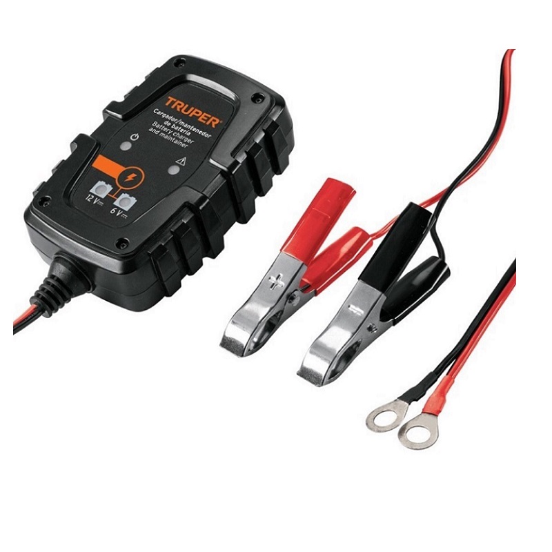 Cargador de 1 A para baterías de 6 y 12V Truper CARBA-1 Ideal para baterías de automóviles y motocicletas