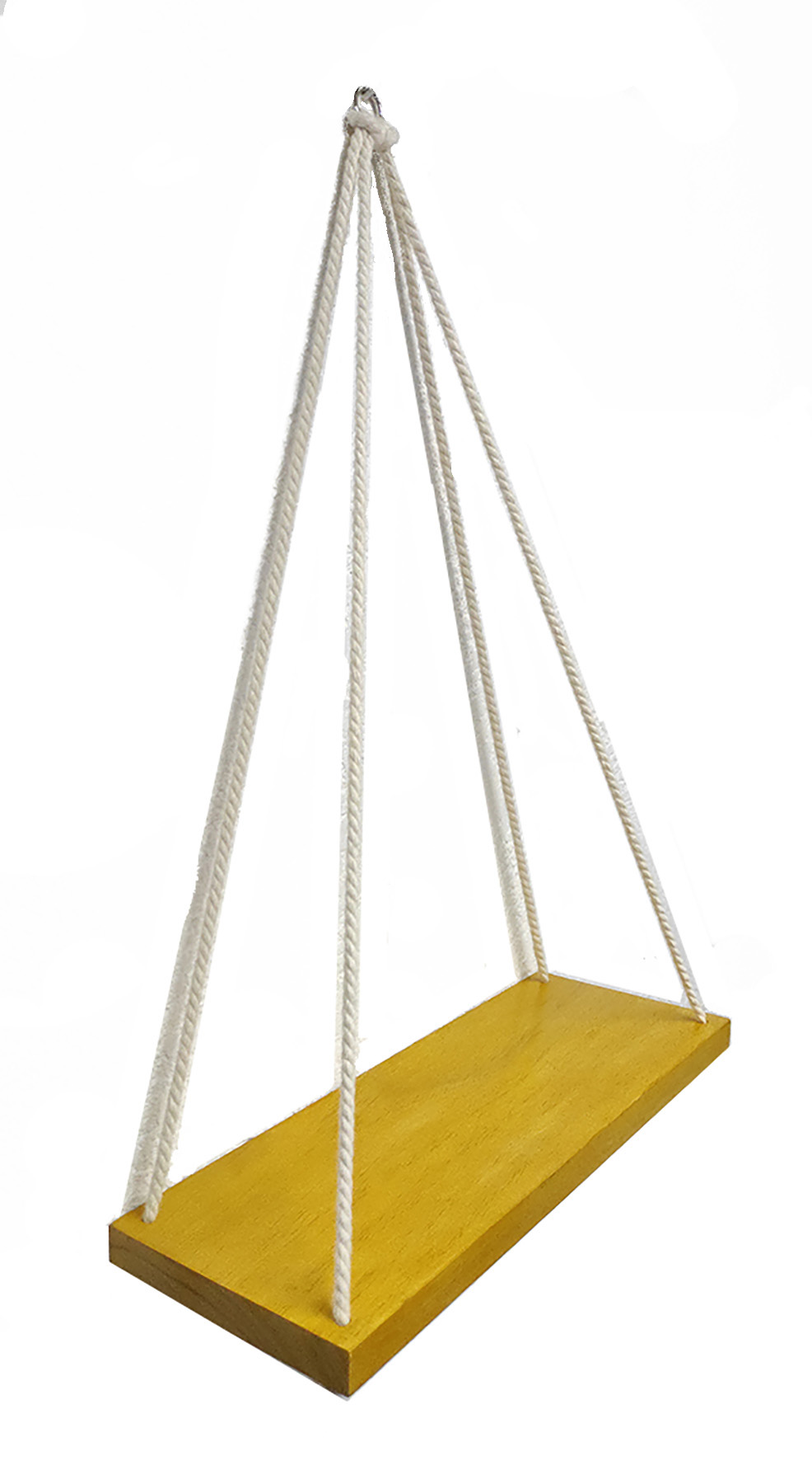 Juego de 2 Repisas Colgantes de Madera Barnizada Color Ocre