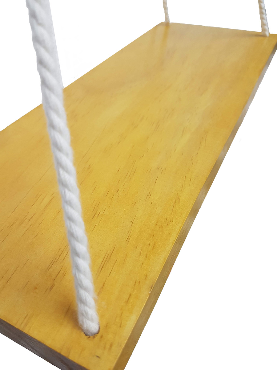 Juego de 2 Repisas Colgantes de Madera Barnizada Color Ocre