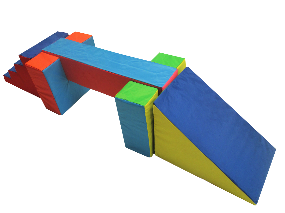 Viga de equilibrio con Rampa y Escalera Estimulacion Temprana, Gimnasia y Rehabilitacion