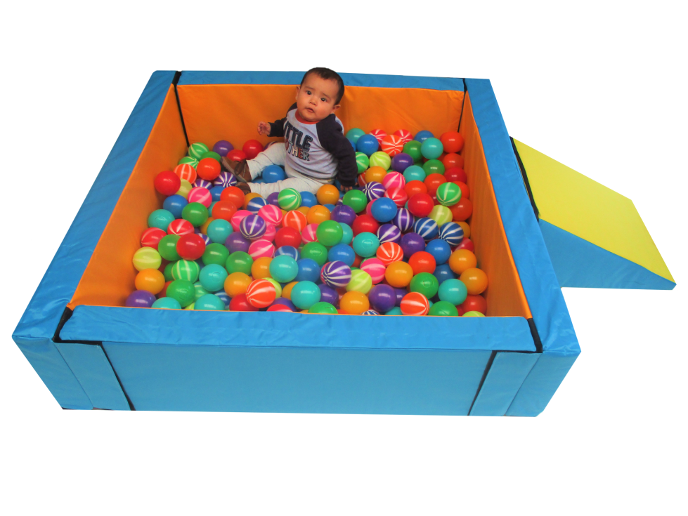 Alberca Cuadrada de Pelotas 120*20*10 con 100 Pelotas +Rampa