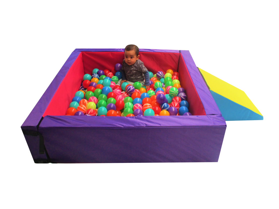 Alberca Cuadrada de Pelotas 120*20*10 con 100 Pelotas +Rampa