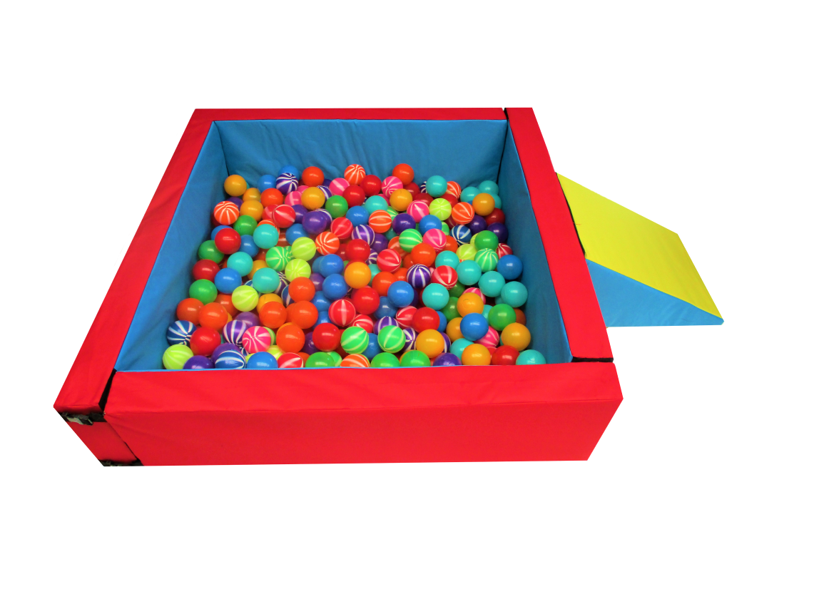 Alberca Cuadrada de Pelotas 120*20*10 con 100 Pelotas +Rampa