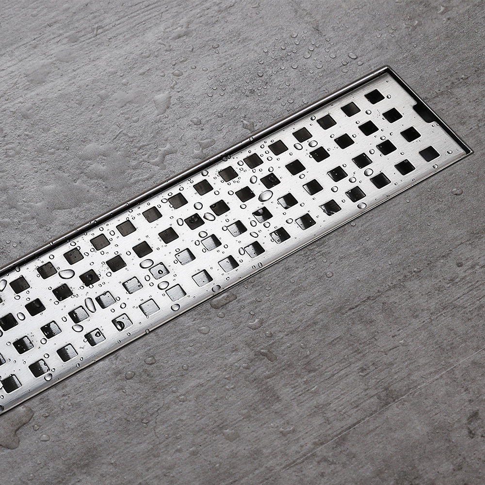 CasaMia Coladera Lineal Moderna De Reja 80 Cm Acero Inoxidable Satinado