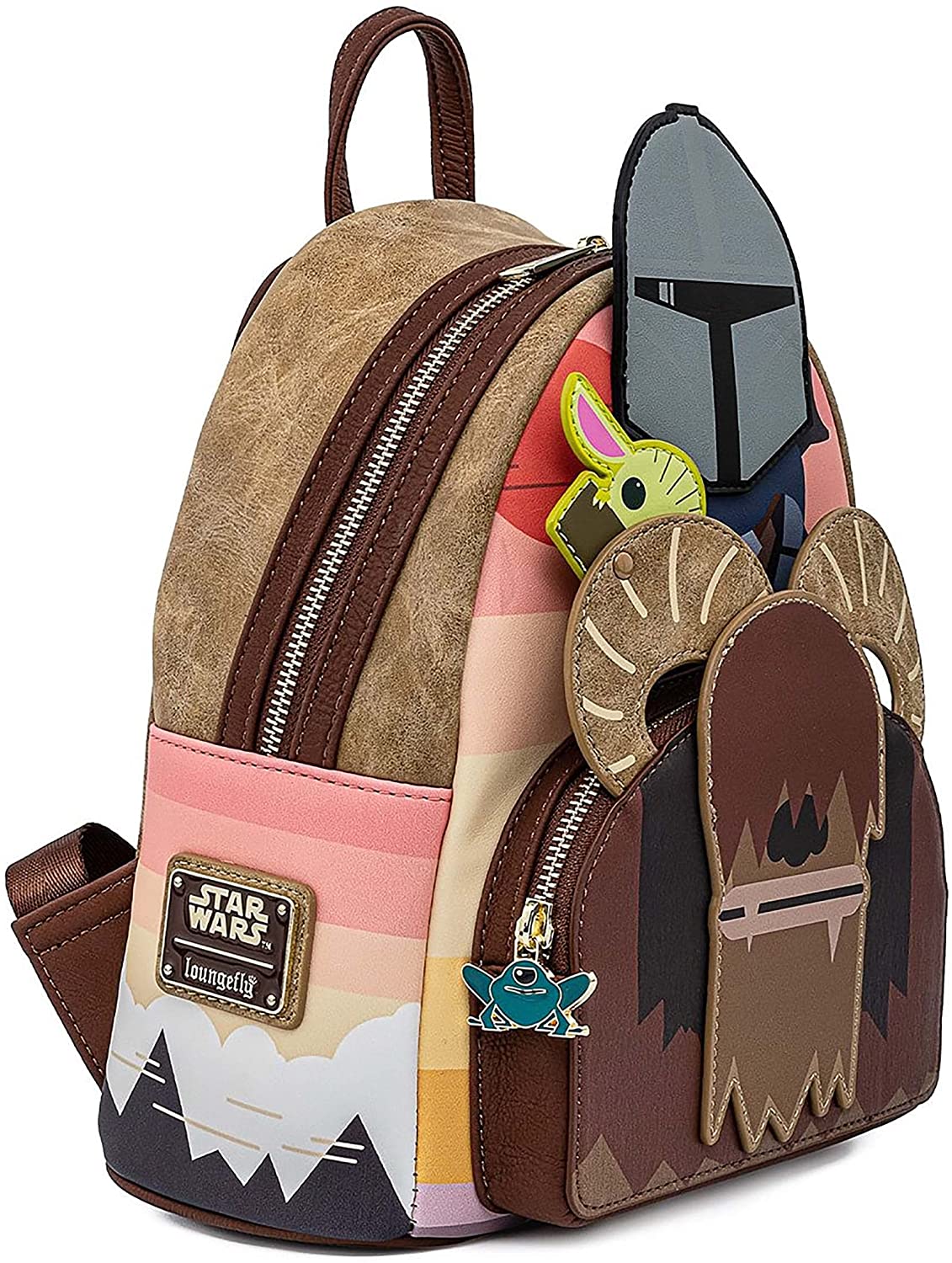Loungefly Star Wars Baby Yoda & Mandalorian Bantha Ride Bolso Mini Backpack Bolsa Grogu El niño The Child Mando