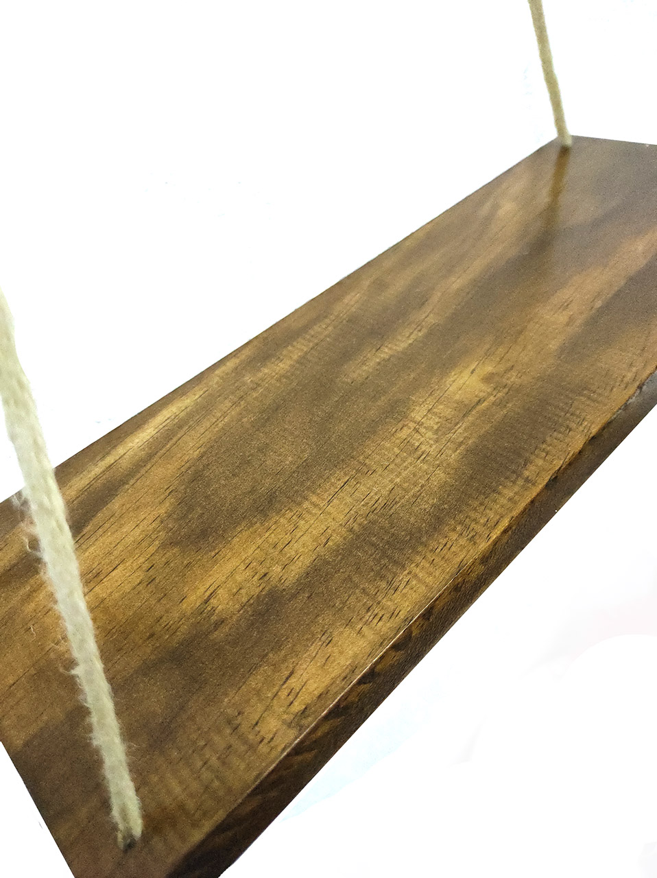 Repisa Colgante de Madera de Pino Barnizada Color Nogal