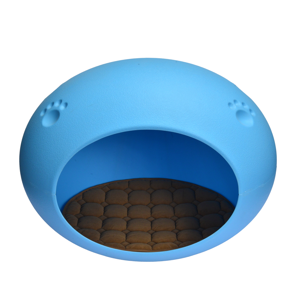 KE WOOW Casa para gato, Cat bed, Cama tipo cueva con tapete interior base térmica para perro, gato y otras mascotas, Tamaño grande. ideal para razas de perro miniatura y Chicas, Color Azul