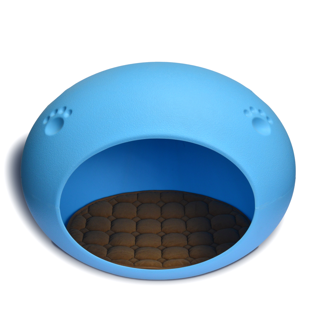 KE WOOW Casa para gato, Cat bed, Cama tipo cueva con tapete interior base térmica para perro, gato y otras mascotas, Tamaño grande. ideal para razas de perro miniatura y Chicas, Color Azul