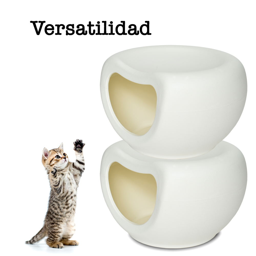 KE WOOW Casa cueva para gatos, perros y otras mascotas y asiento para niños. Casa 2 en 1 es casita y asiento, soporta hasta 50 kgs de peso. Tamaño mediano Color Blanco