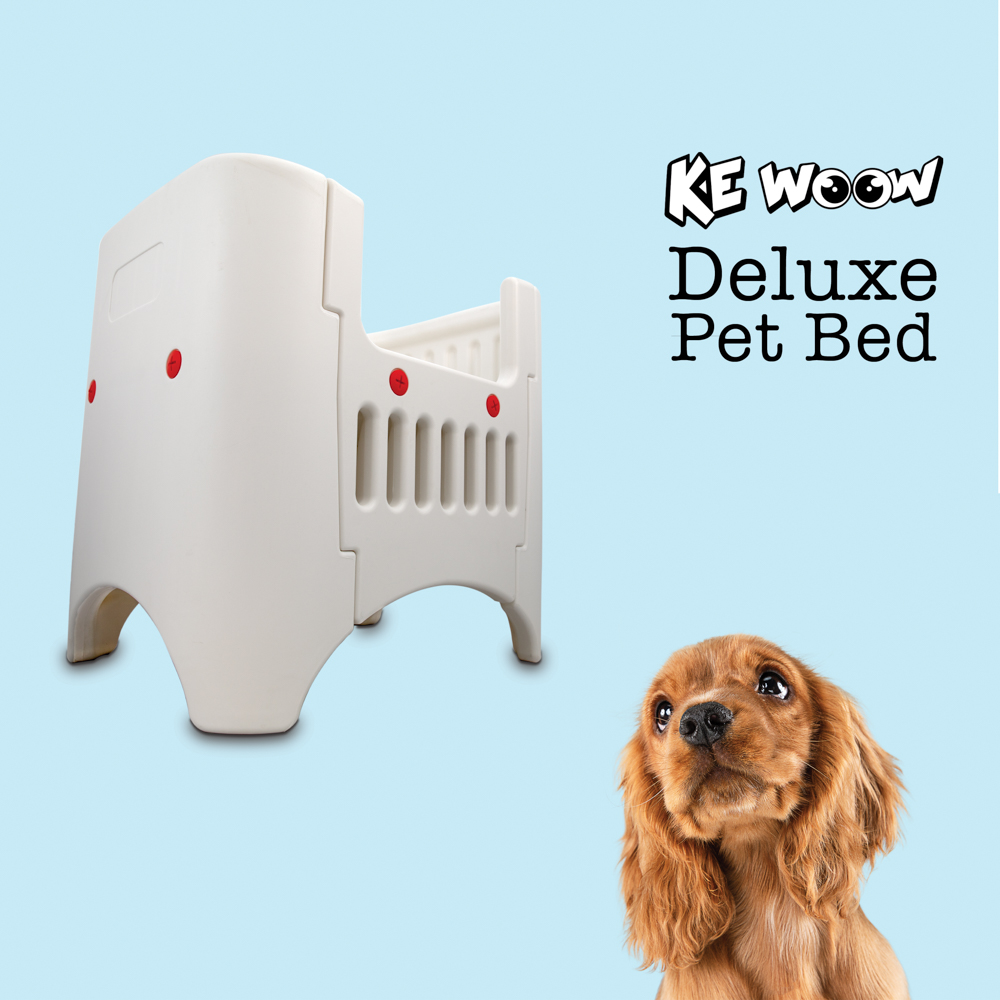 KE WOOW Cuna de lujo para perros, Cama de Noche Elevada para Perros, Gatos y otras Mascotas, Cunita para Cachorros y Gatitos, Dog's and Pets Cute Crib, Tamaño Mediano, Color Blanco