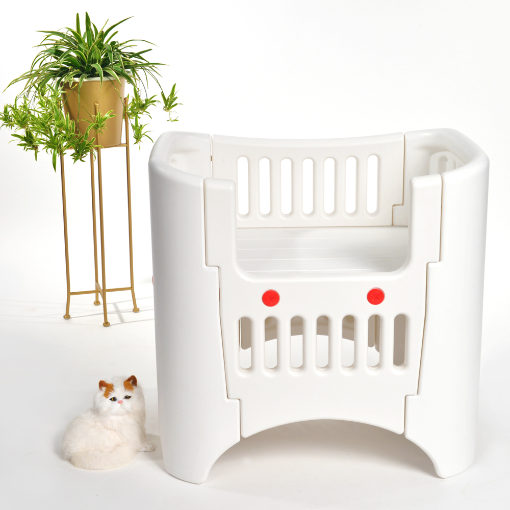 KE WOOW Cuna de lujo para perros, Cama de Noche Elevada para Perros, Gatos y otras Mascotas, Cunita para Cachorros y Gatitos, Dog's and Pets Cute Crib, Tamaño Mediano, Color Blanco