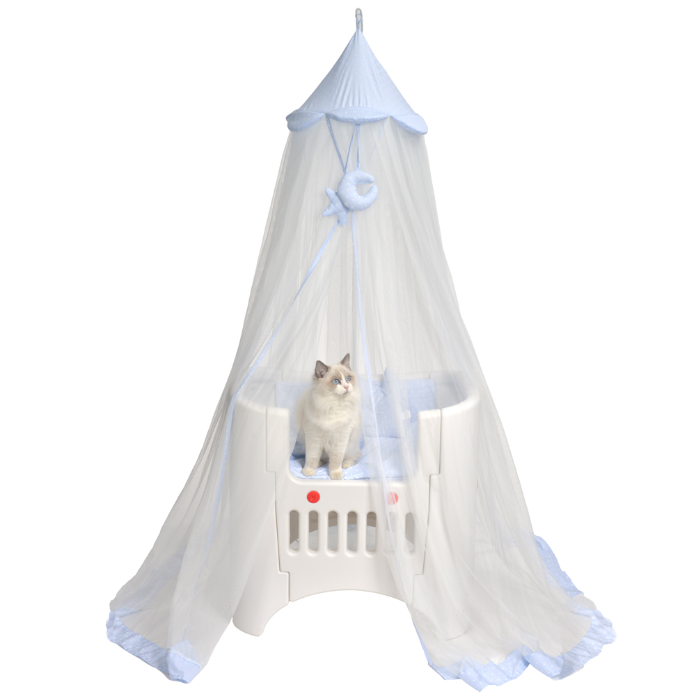KE WOOW Cuna de lujo para perros, Cama de Noche Elevada para Perros, Gatos y otras Mascotas, Cunita para Cachorros y Gatitos, Dog's and Pets Cute Crib, Tamaño Mediano, Color Blanco