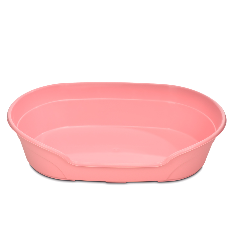 KE WOOW Cama para perros, gatos, conejos y mas, Camita de plástico con colchón incluido, Cama de fácil acceso, Dog bed. Tamaño Mediano Color Rosa