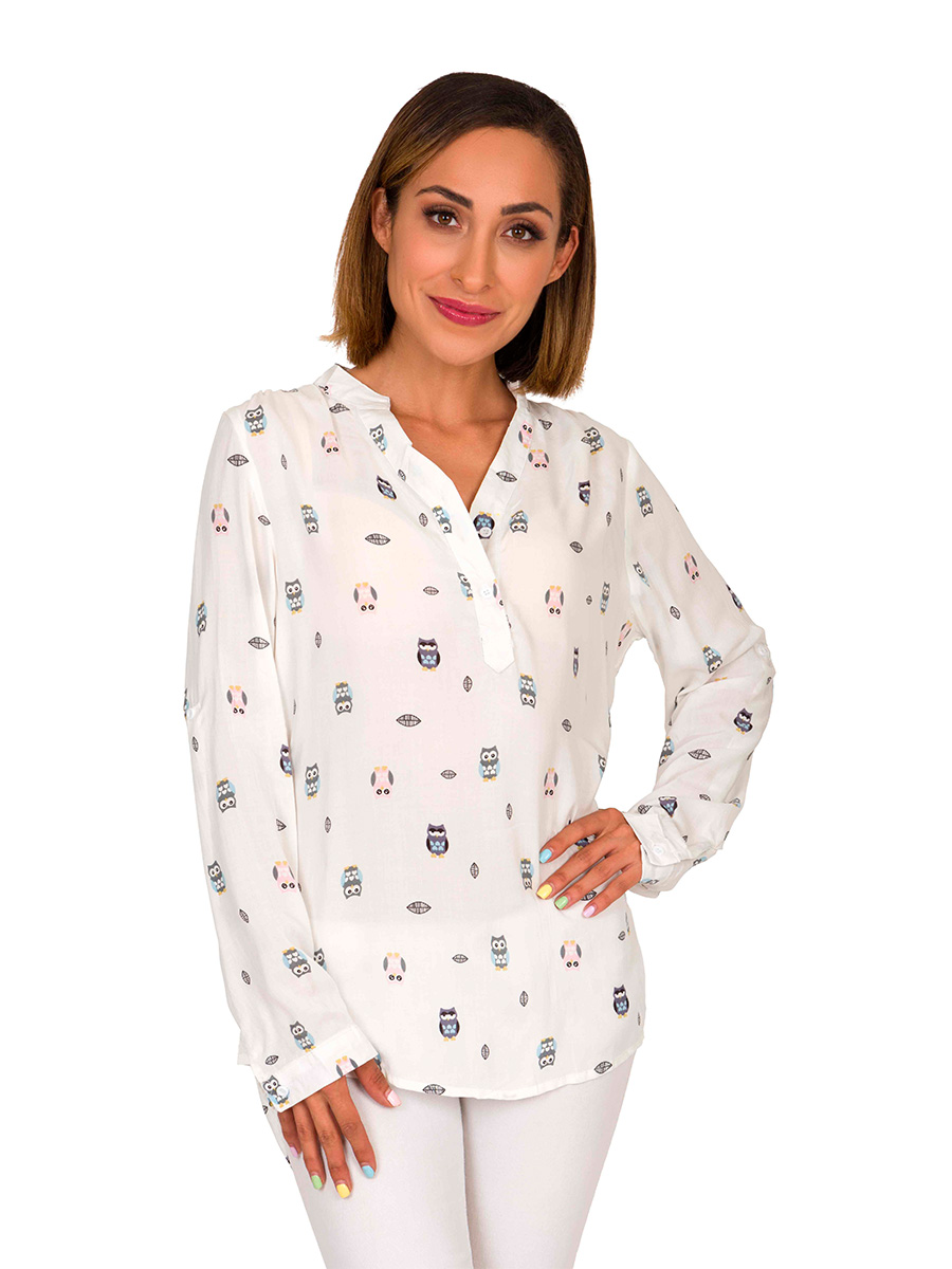 Blusa Mujer Moda Manga Larga V-K080-33