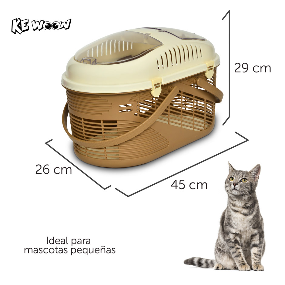 KE WOOW YOSEMITE Pet Carrier, Transportadora tipo canasta para perros, gatos y otras mascotas. En el hombro o en la mano, Kennel. Tamaño chico Color Café